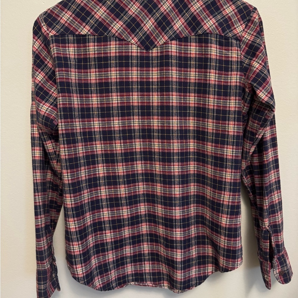 Levi's Navy and Red Plaid Shirt - Picture 2 of 6